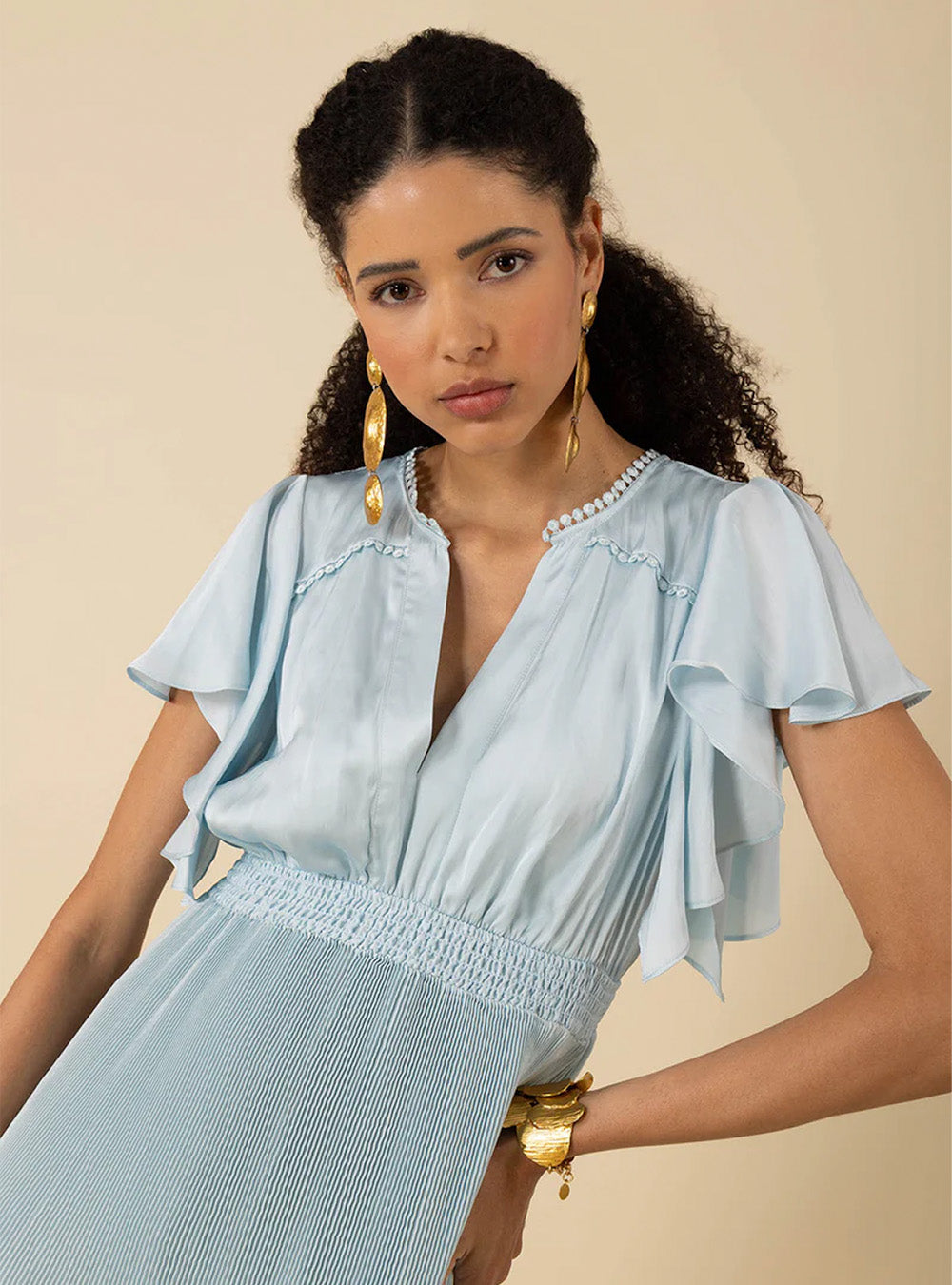 Hale Bob Della Solid Dress - Blue