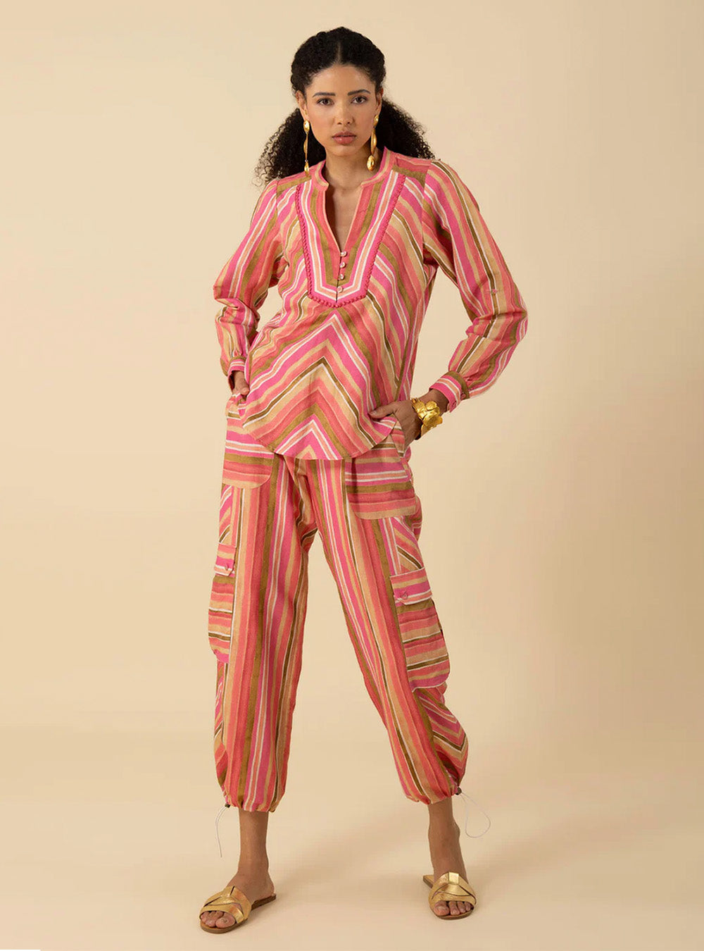 Hale Bob Karla Linen Top - Coral