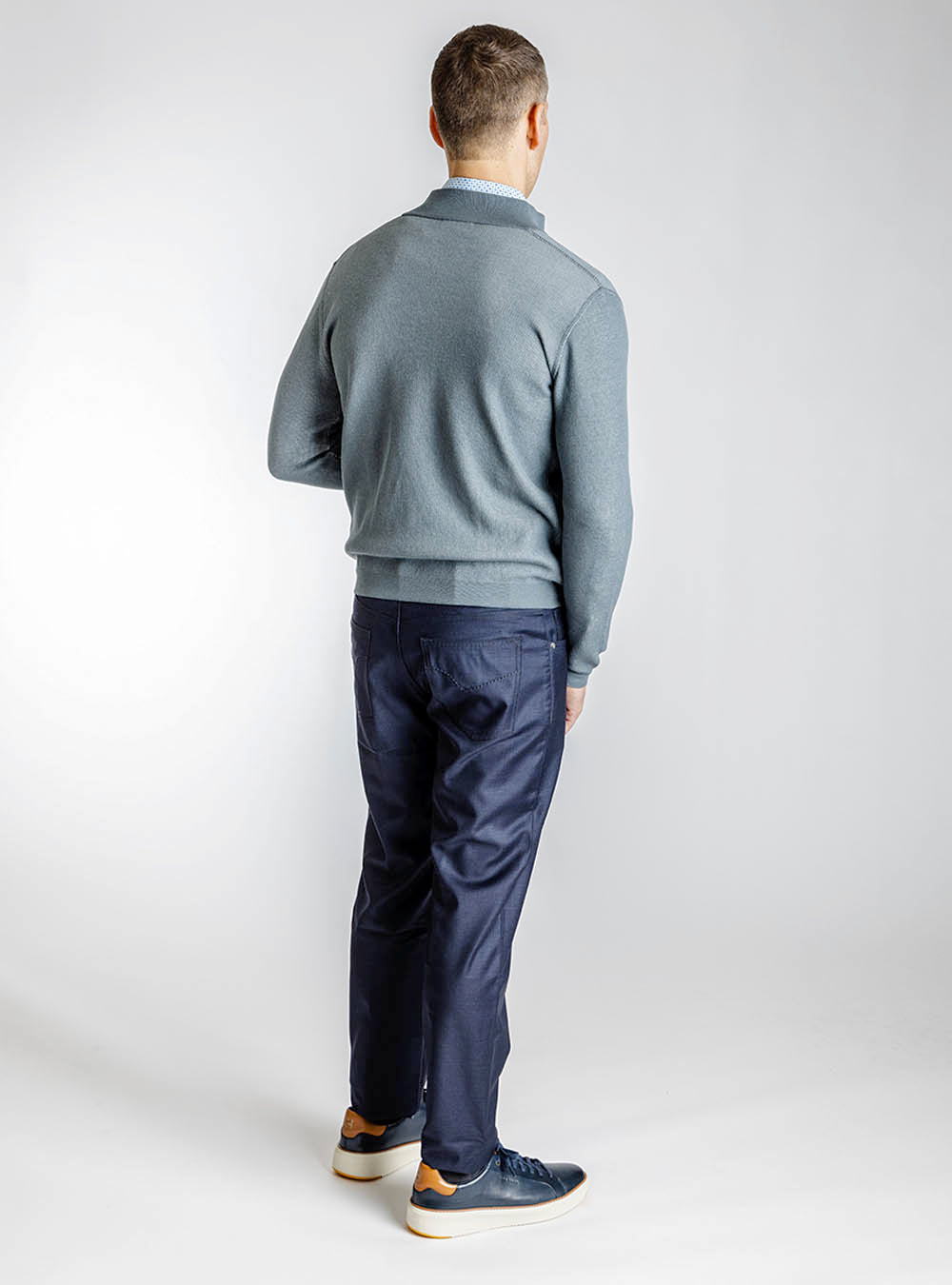 Phil Petter Light Aqua Cotton Zip Jacket