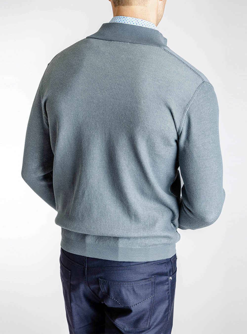 Phil Petter Light Aqua Cotton Zip Jacket