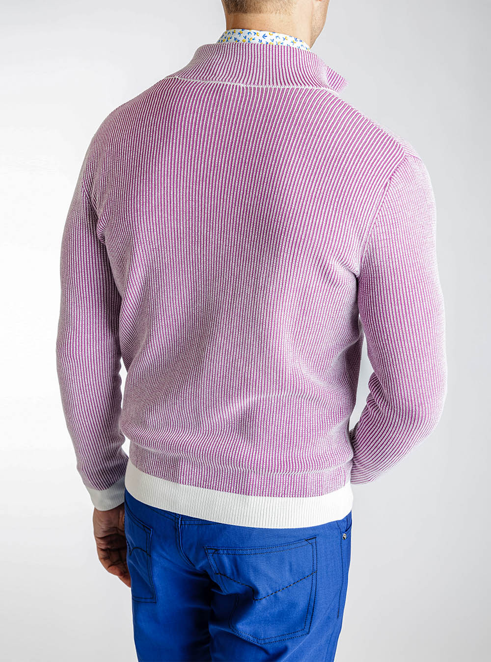 Phil Petter Raspberry Rib Knit Cotton Jacket