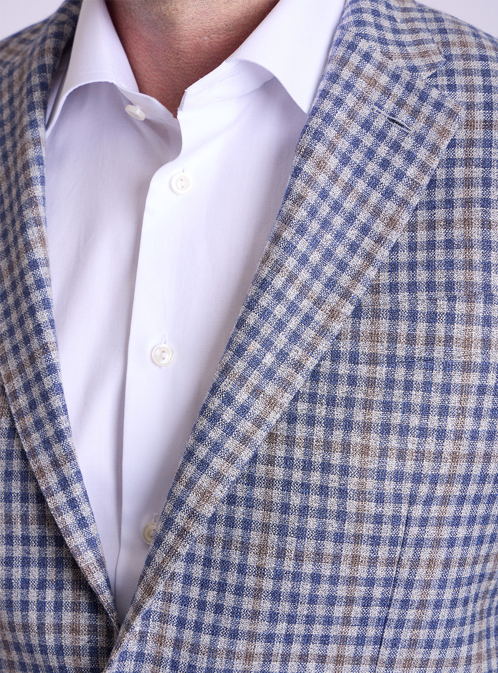L.B.M. 1911 Blue, Grey & Brown Windowpane Sport Jacket