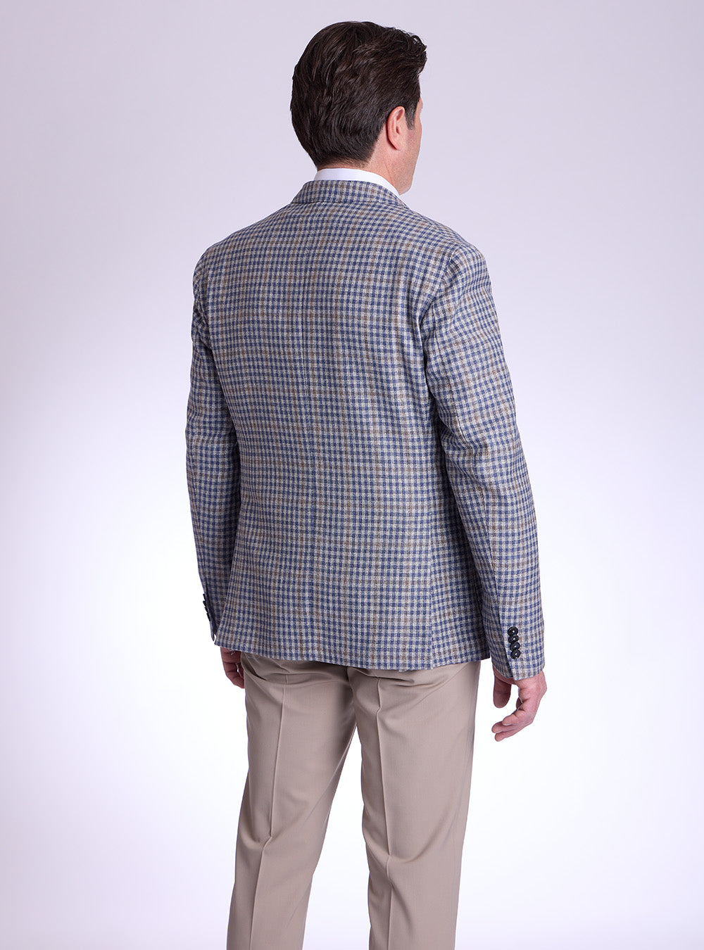 L.B.M. 1911 Blue, Grey & Brown Windowpane Sport Jacket