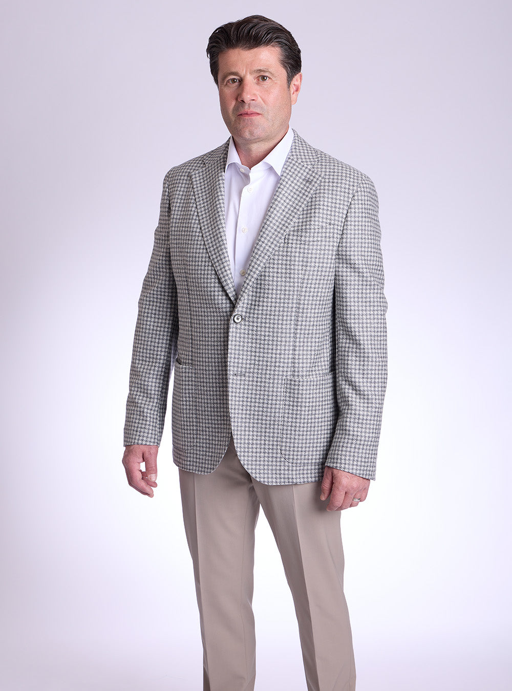 L.B.M. 1911 Silver & Grey Houndstooth Sport Jacket