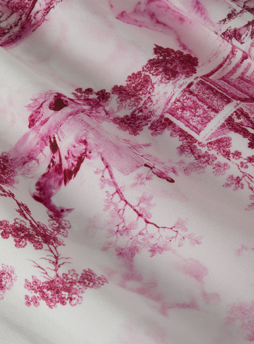 L'Agence Jane Silk Camisole - White/Pink Small Porcelain Toile