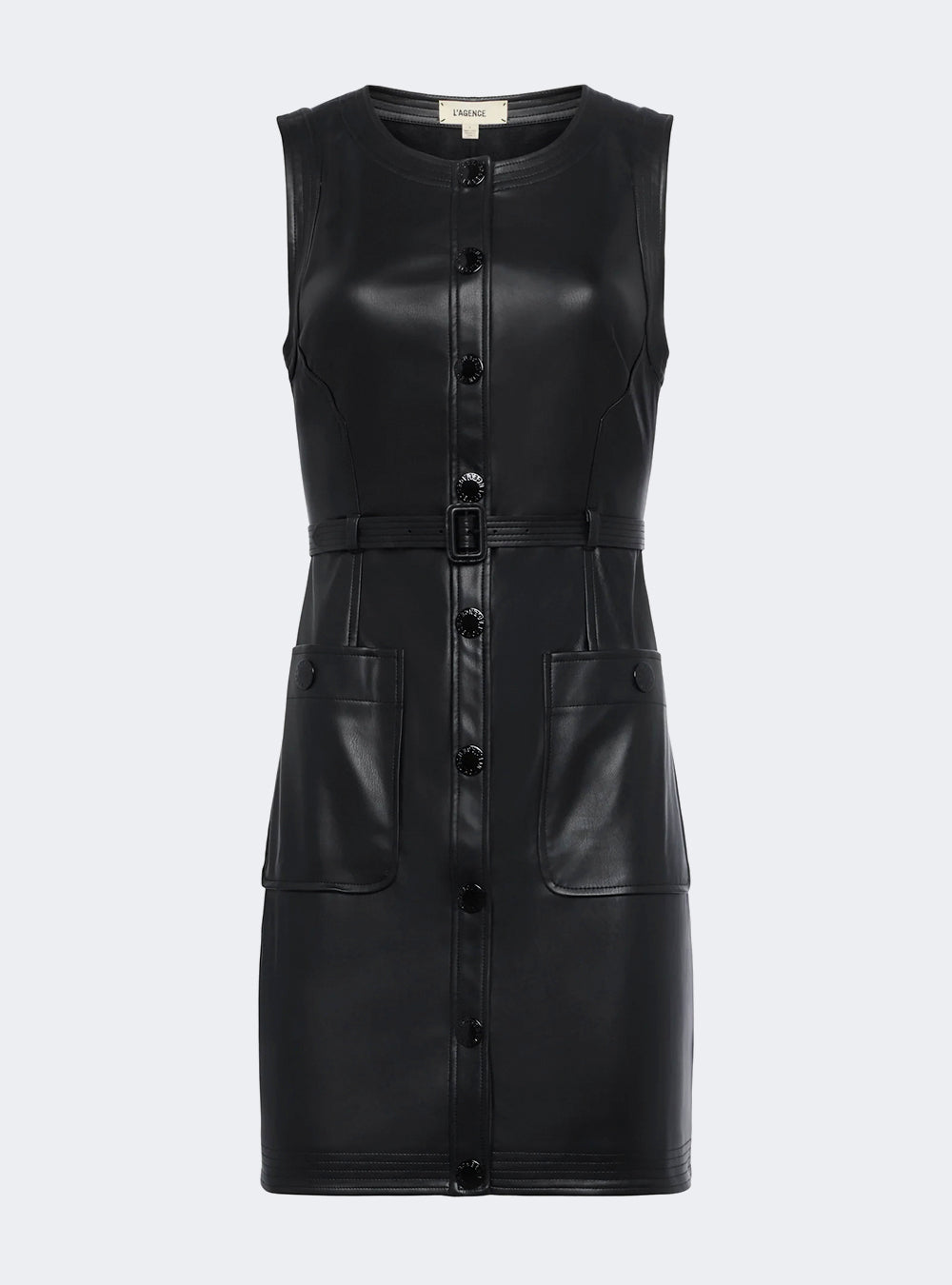 L'Agence Ronin Vegan Leather Dress - Black