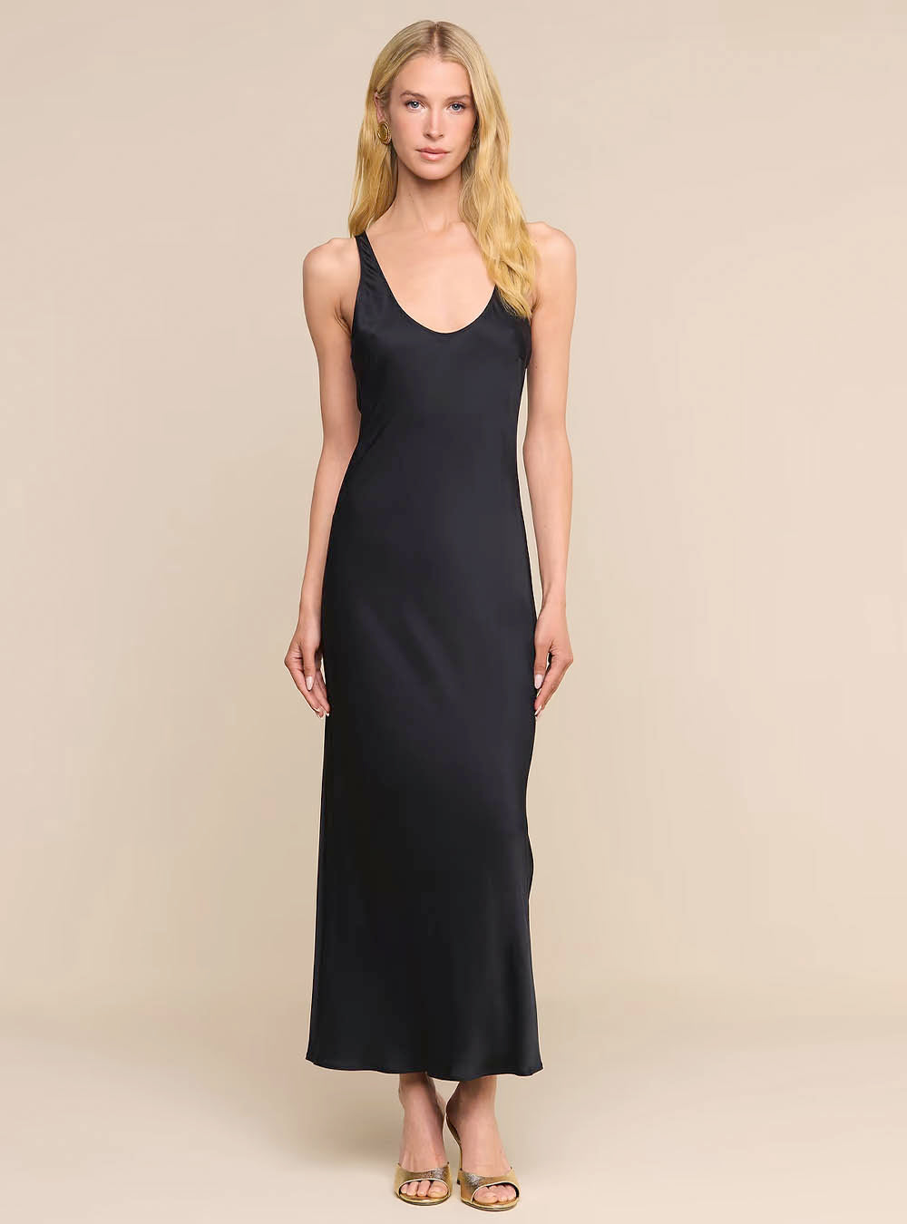 L'Agence Akiya Satin Maxi Dress - Black
