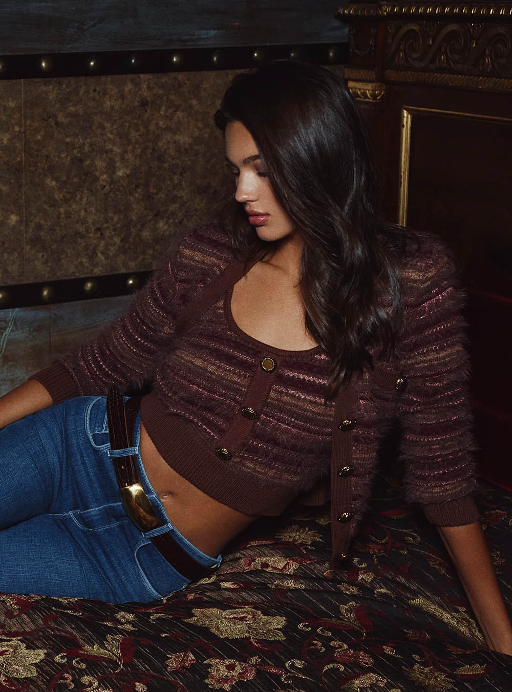 L'Agence Ariadne Cardigan - Natural/Mauve Multi