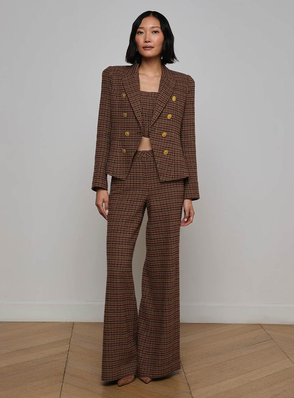 L'Agence Bethany Houndstooth Blazer