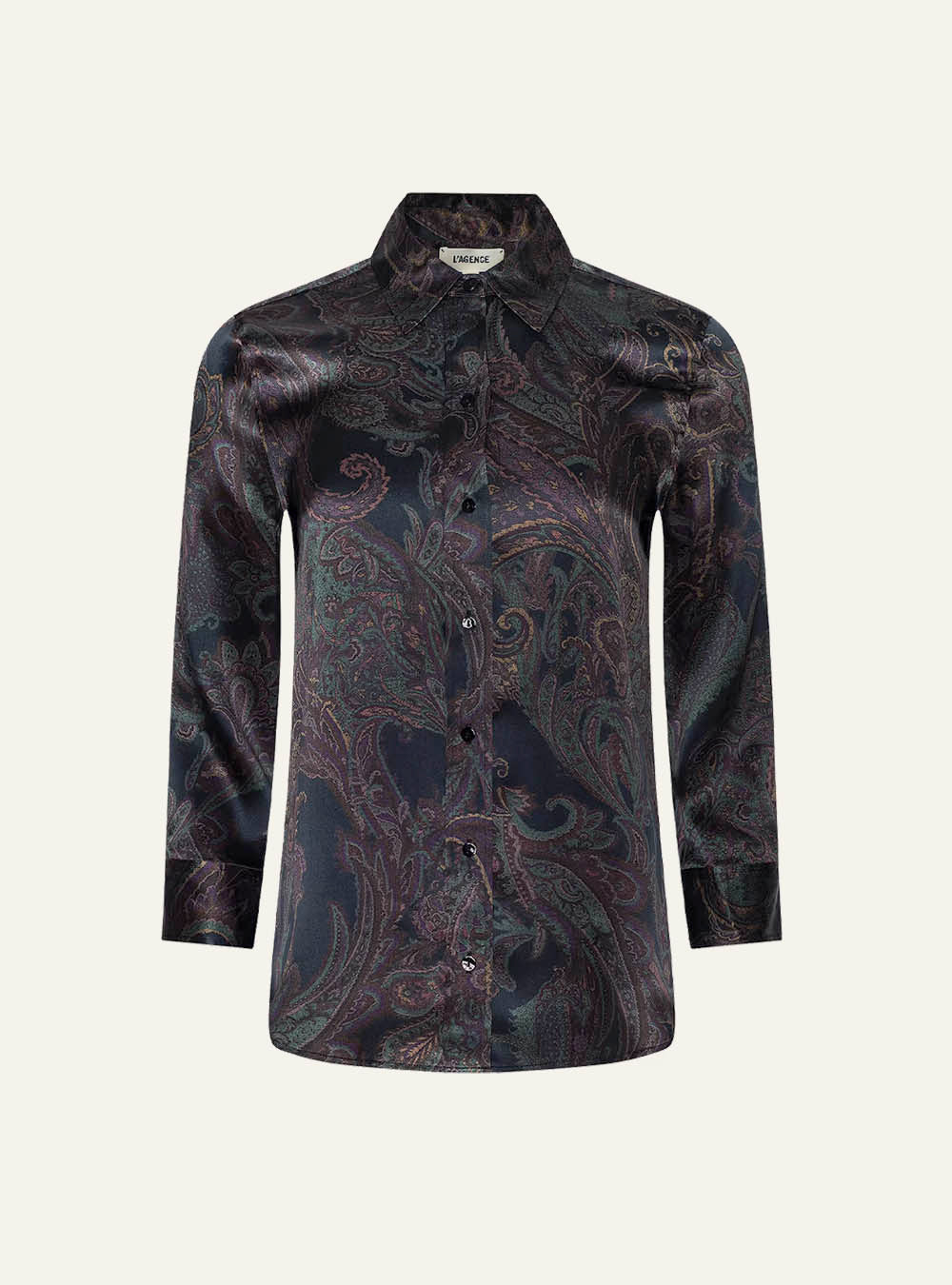 L'Agence Dani Silk Blouse - Midnight Multi Lux Paisley