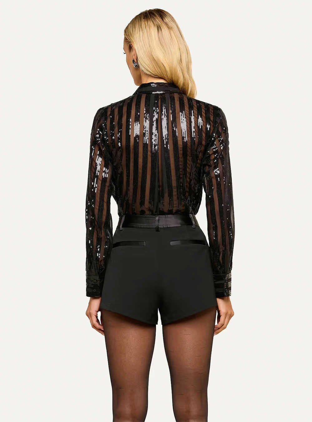 L'Agence Dyana Sequin Blouse - Black