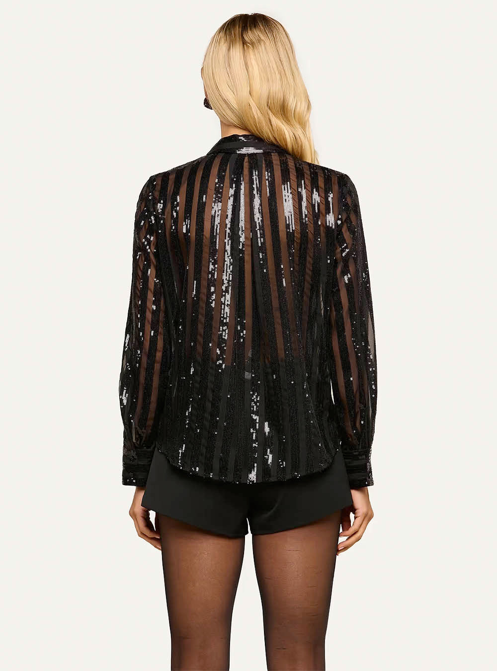 L'Agence Dyana Sequin Blouse - Black