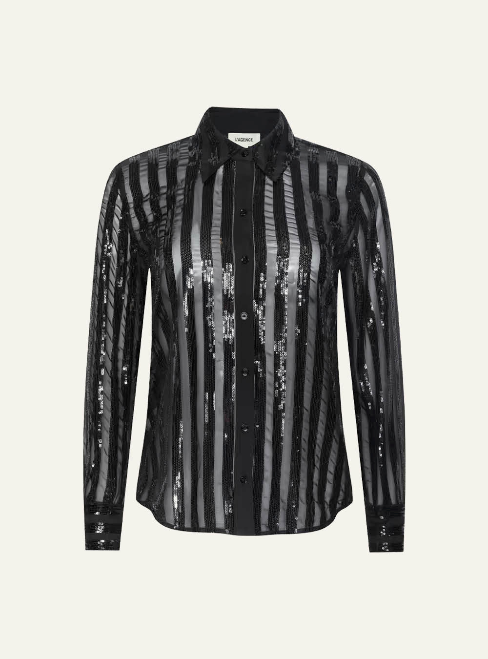 L'Agence Dyana Sequin Blouse - Black