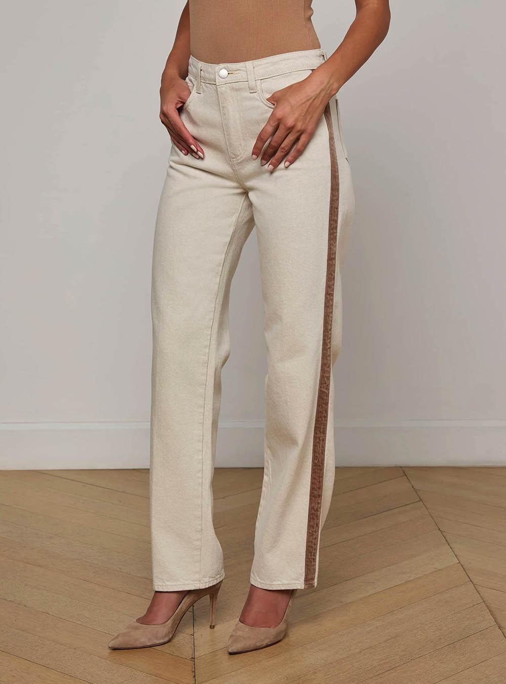 L'Agence Jones Stovepipe Jean - Desert Tan/Taupe