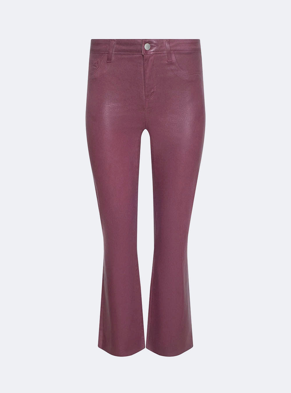L'Agence Kendra Coated Cropped Flare Jean - Dark Mauve