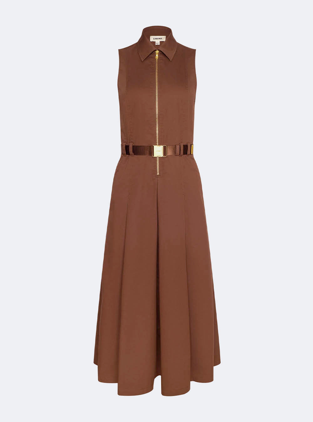 L'Agence Kolton Midi Dress - Sepia Brown