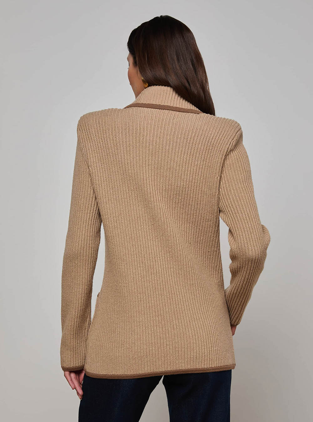 L'Agence Ranch Knit Blazer - Natural/Brown