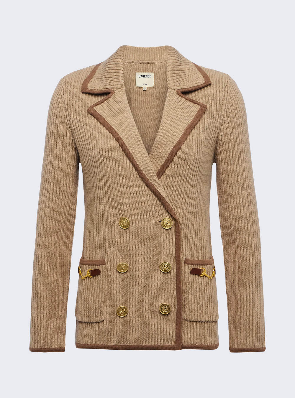 L'Agence Ranch Knit Blazer - Natural/Brown