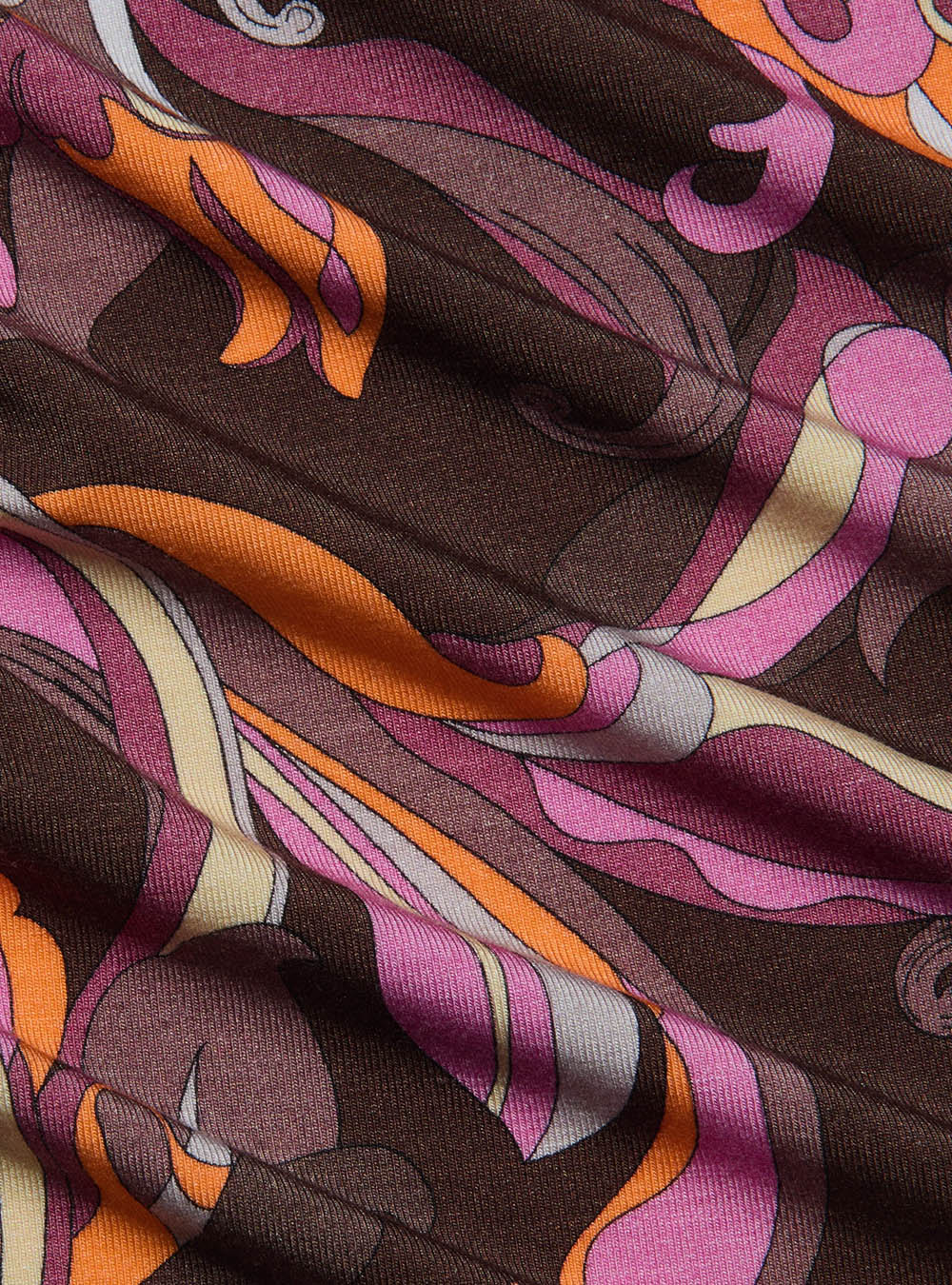 L'Agence Ressi Fitted Tee - Brown/Pink Multi Abstract Paisley