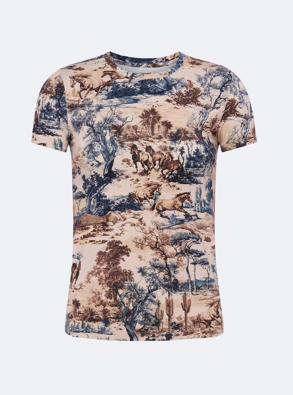 L'Agence Ressi Fitted Tee - Tan Multi Western Toile