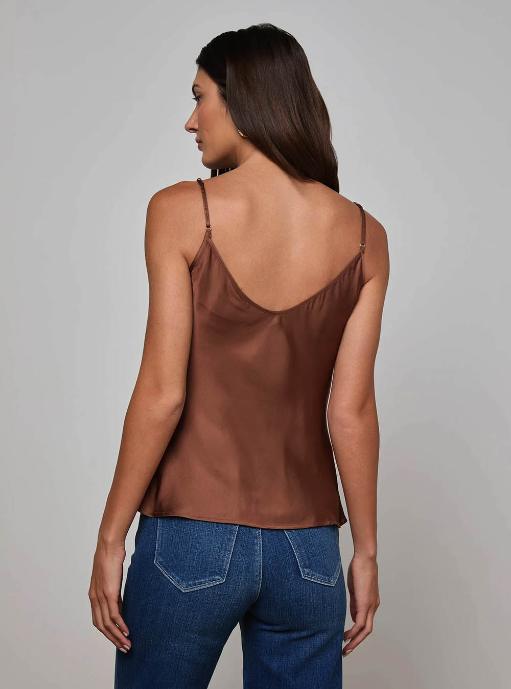 L'Agence Satin Camisole - Sepia Brown