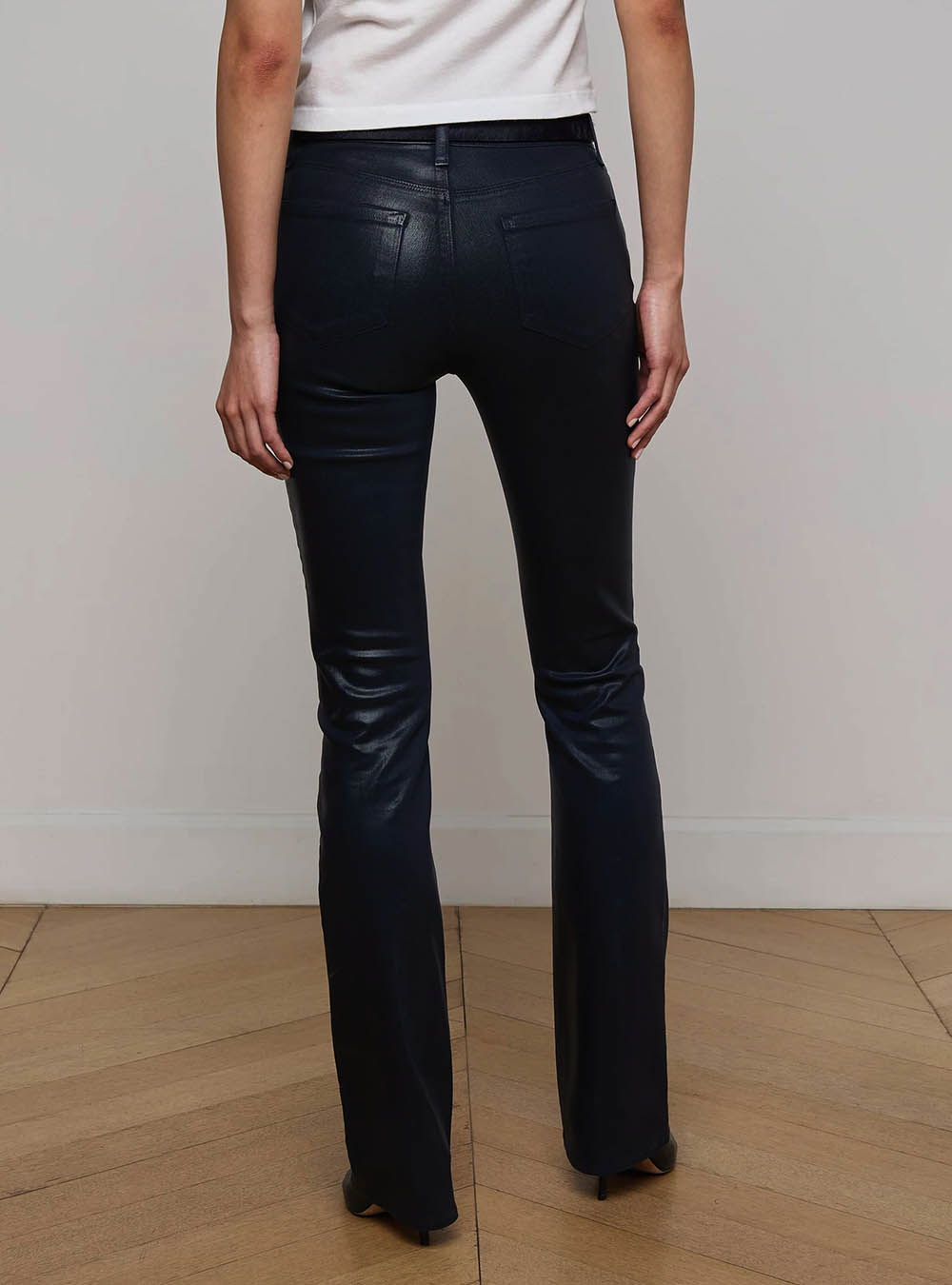 L'Agence Selma Coated Bootcut Jean - Deep Midnight