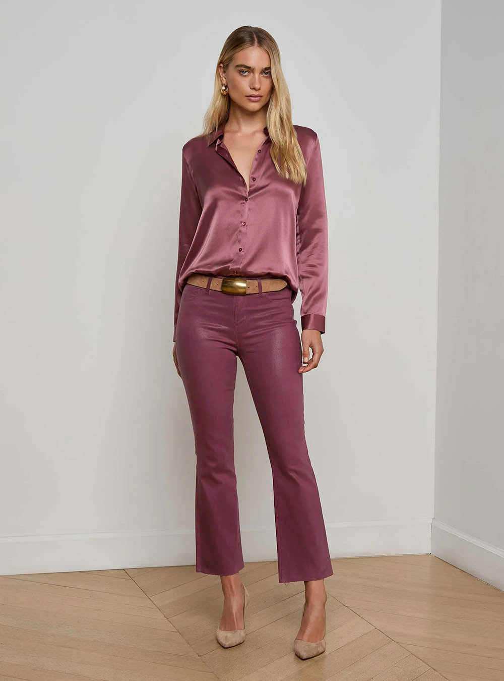 L'Agence Tyler Silk Blouse - Dark Mauve