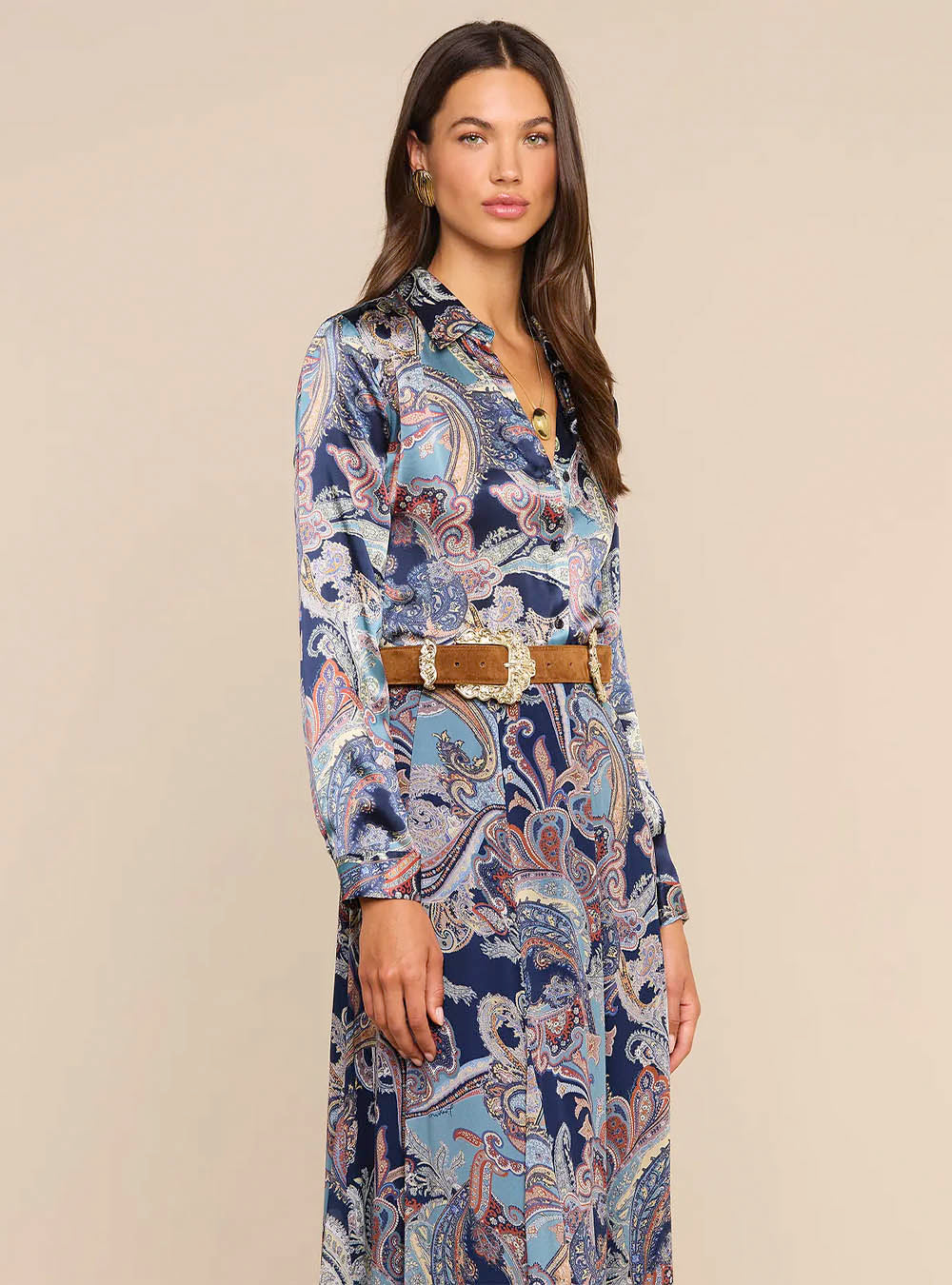 L'Agence Tyler Silk Blouse - Midnight Multi Besarabian Paisley