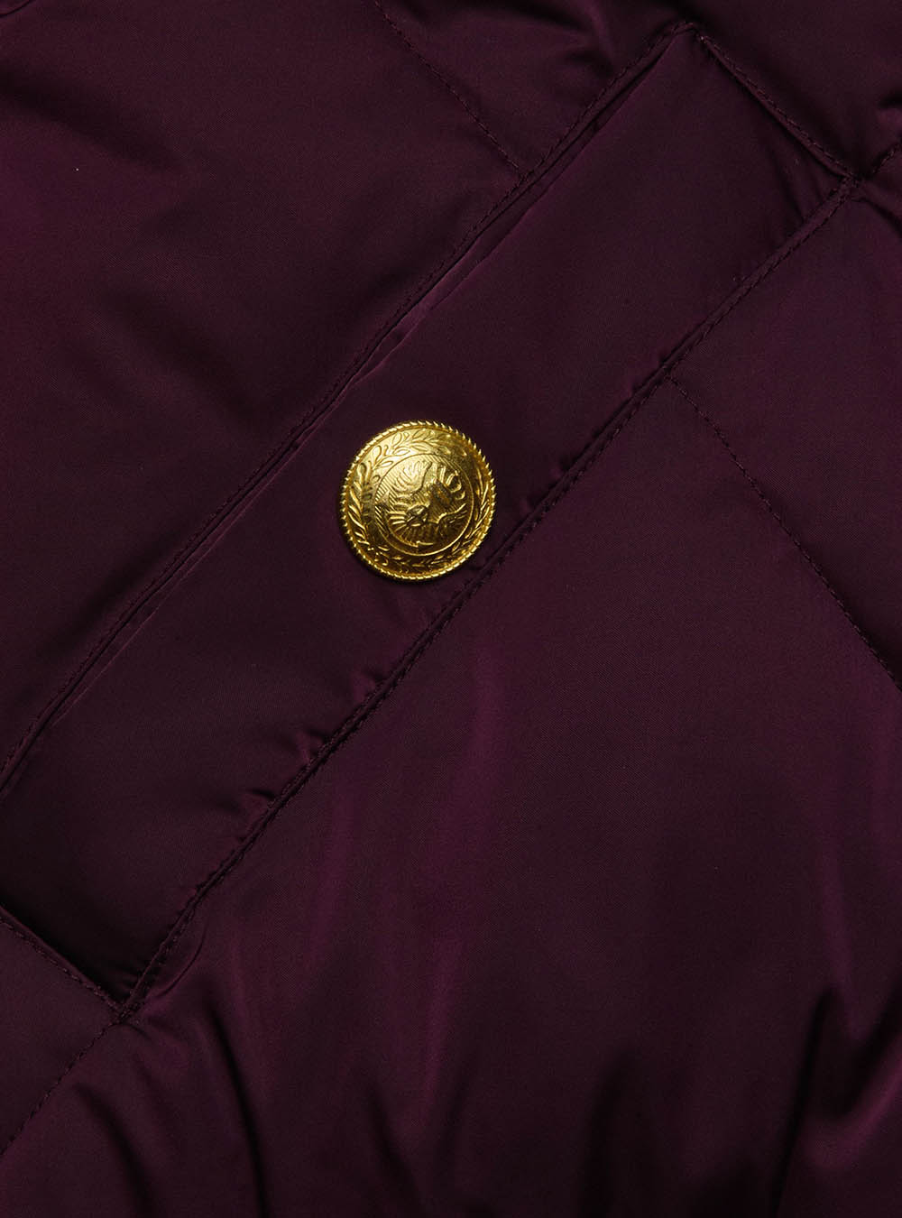 L'Agence Violeta Reversible Puffer - Wine Herringbone