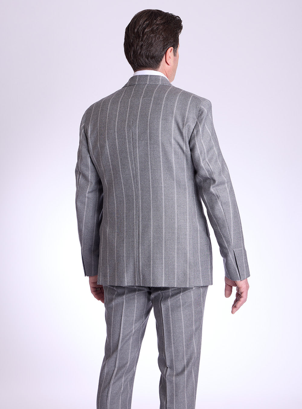 Luigi Bianchi Grey Flannel Chalk Stripe Suit