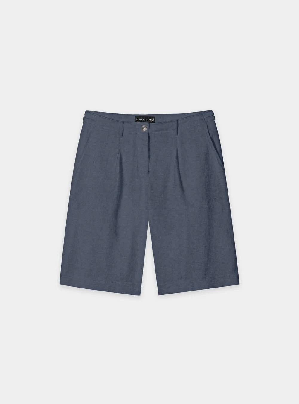 Luisa Cerano Bermuda Shorts in Linen Bend - Blue