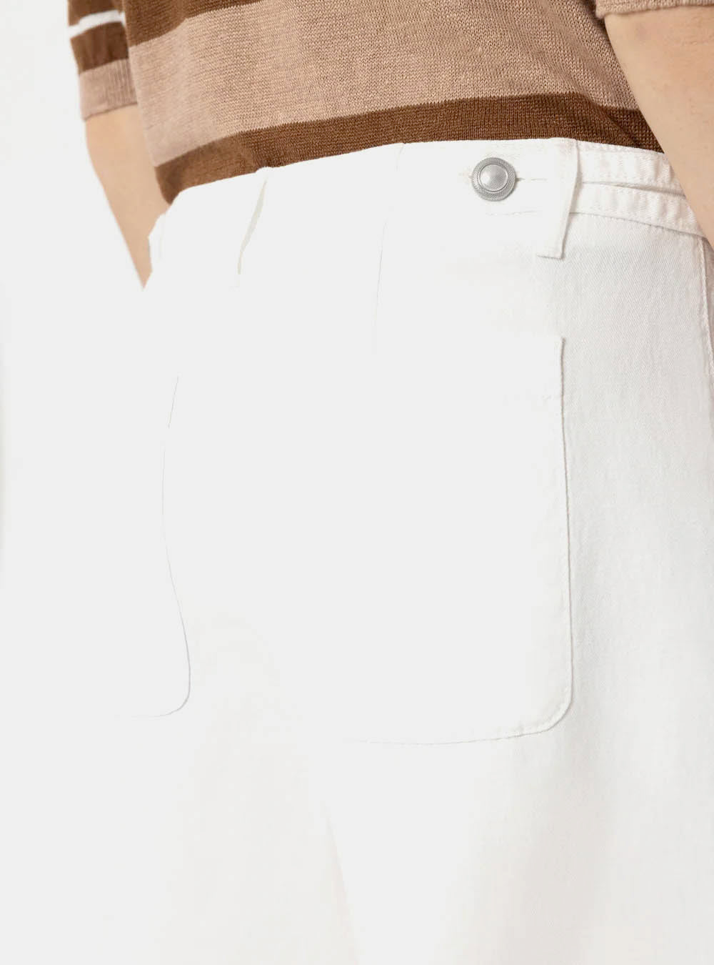 Luisa Cerano Bermuda Shorts in Linen Bend - White