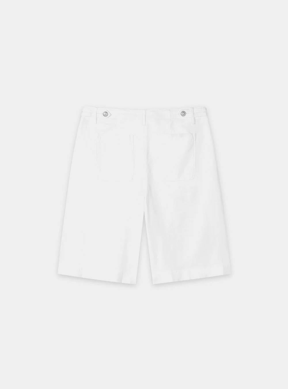 Luisa Cerano Bermuda Shorts in Linen Bend - White