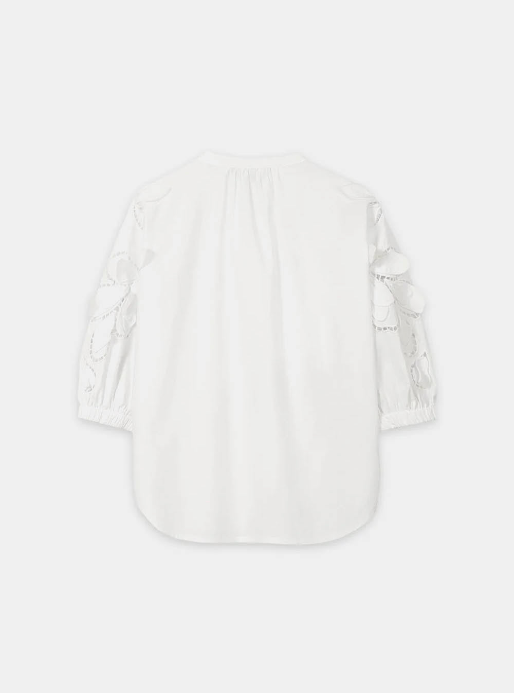 Luisa Cerano Blouse with Eyelet Embroidery - White