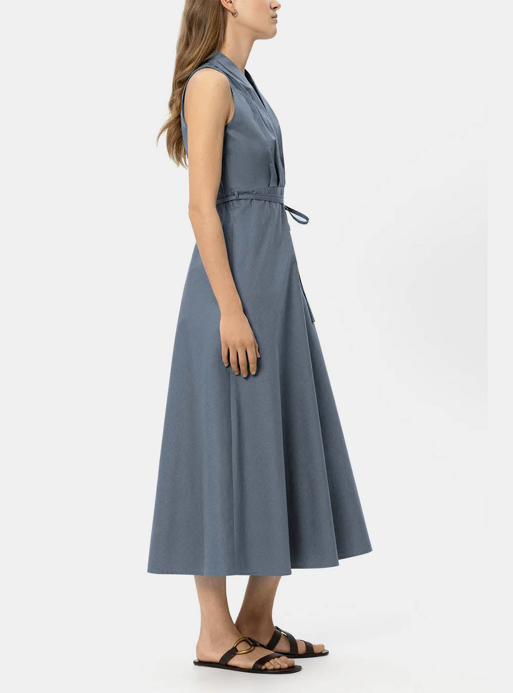 Luisa Cerano Gabardine Halterneck Dress - Blue
