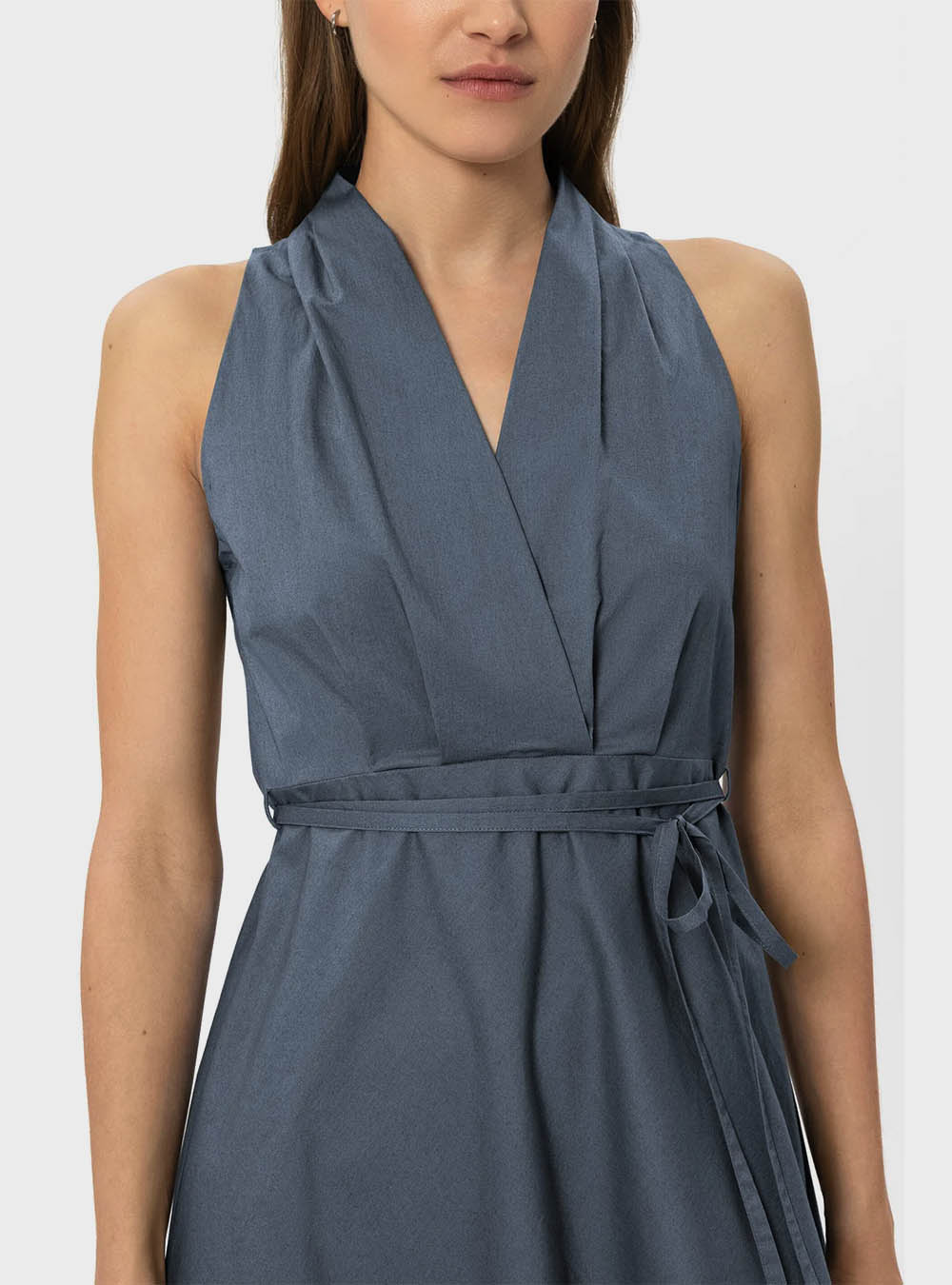 Luisa Cerano Gabardine Halterneck Dress - Blue
