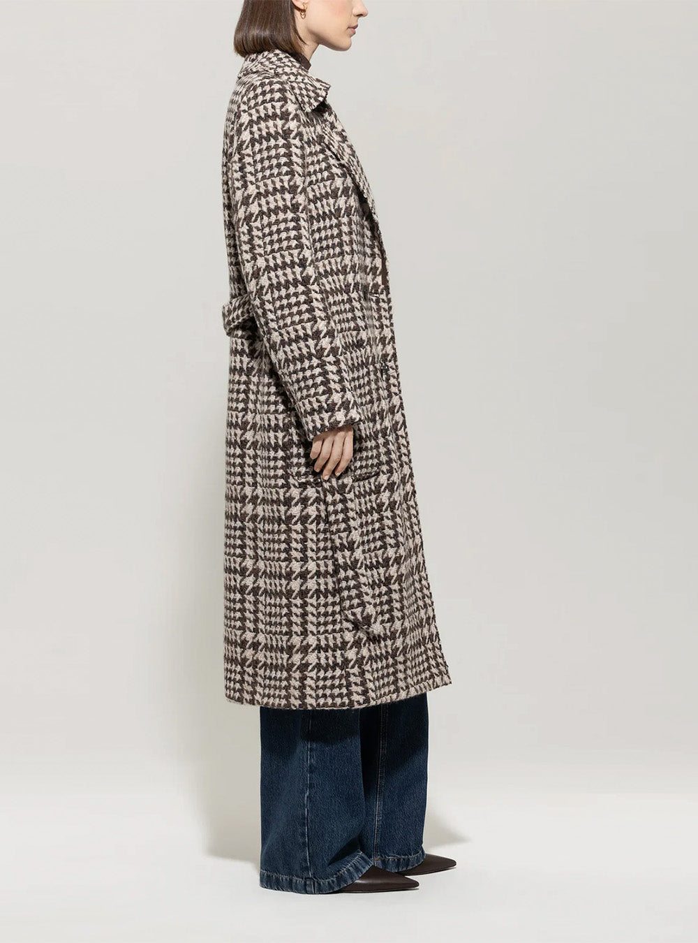 Luisa Cerano Glencheck Coat with Belt