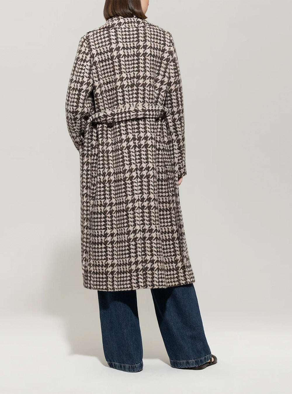 Luisa Cerano Glencheck Coat with Belt