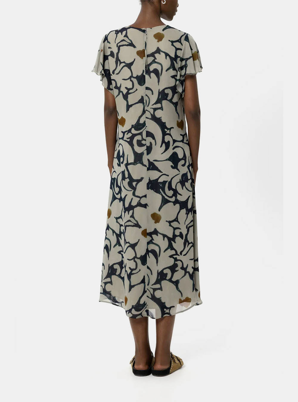 Luisa Cerano Maxi Dress with Flower Print - Multi Blue