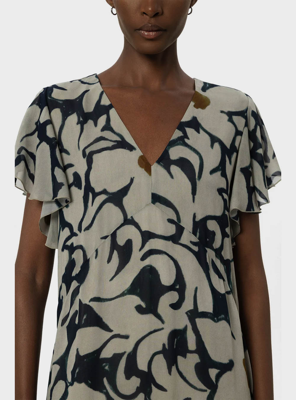 Luisa Cerano Maxi Dress with Flower Print - Multi Blue