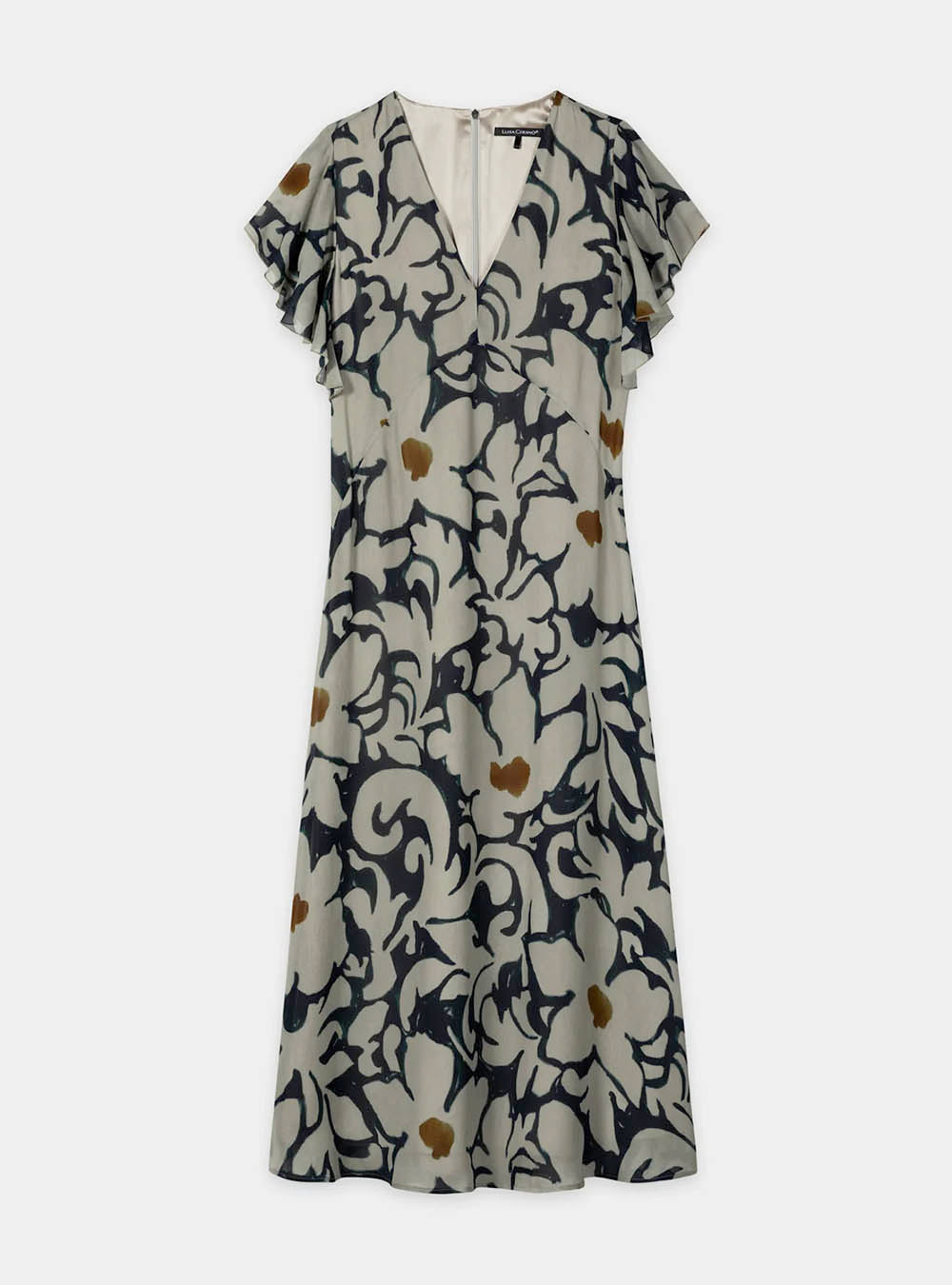 Luisa Cerano Maxi Dress with Flower Print - Multi Blue