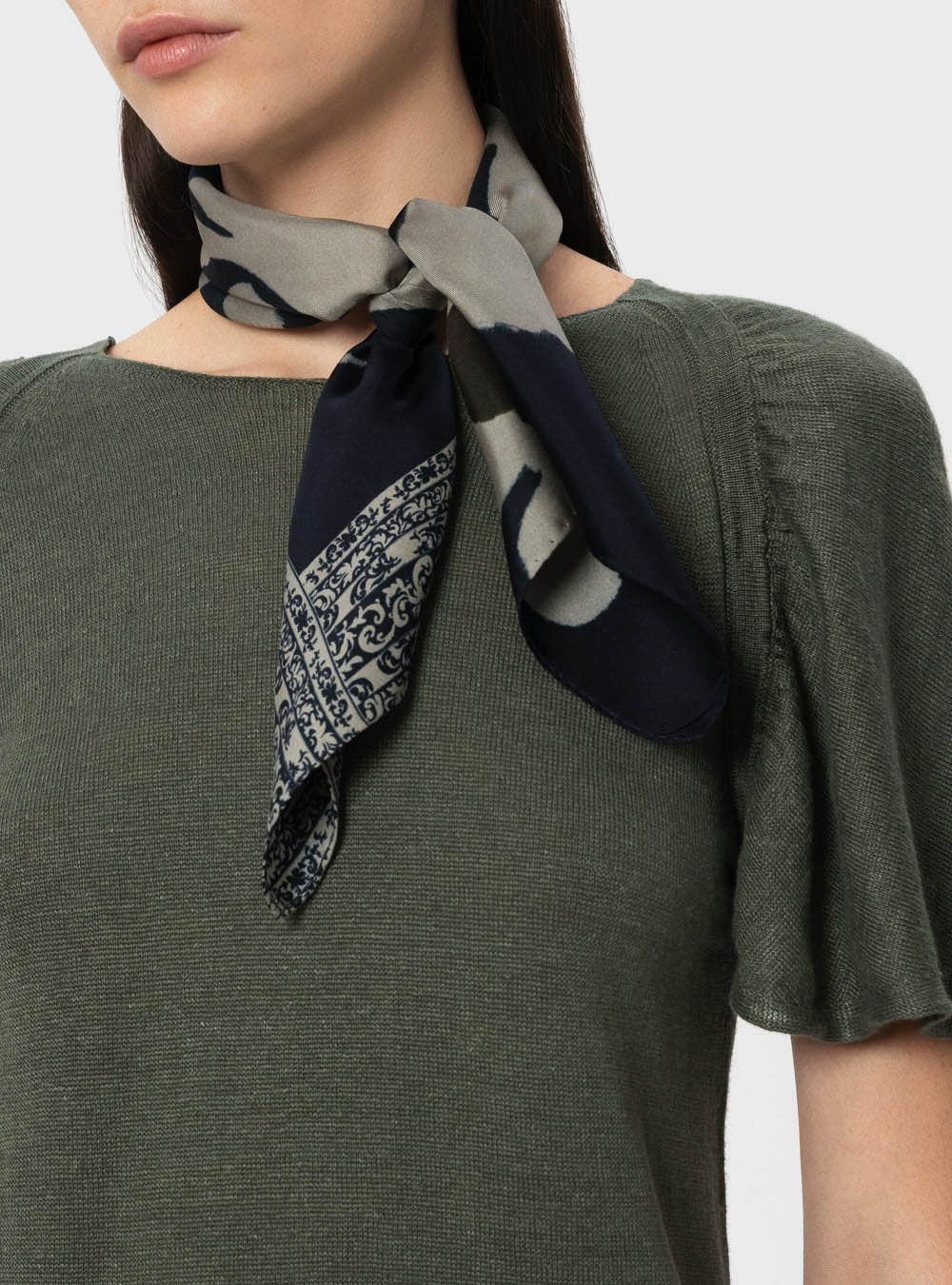 Luisa Cerano Silk Scarf with Print - Multi
