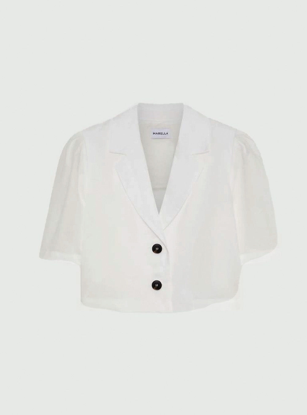 Marella Short Ramie Blazer - White