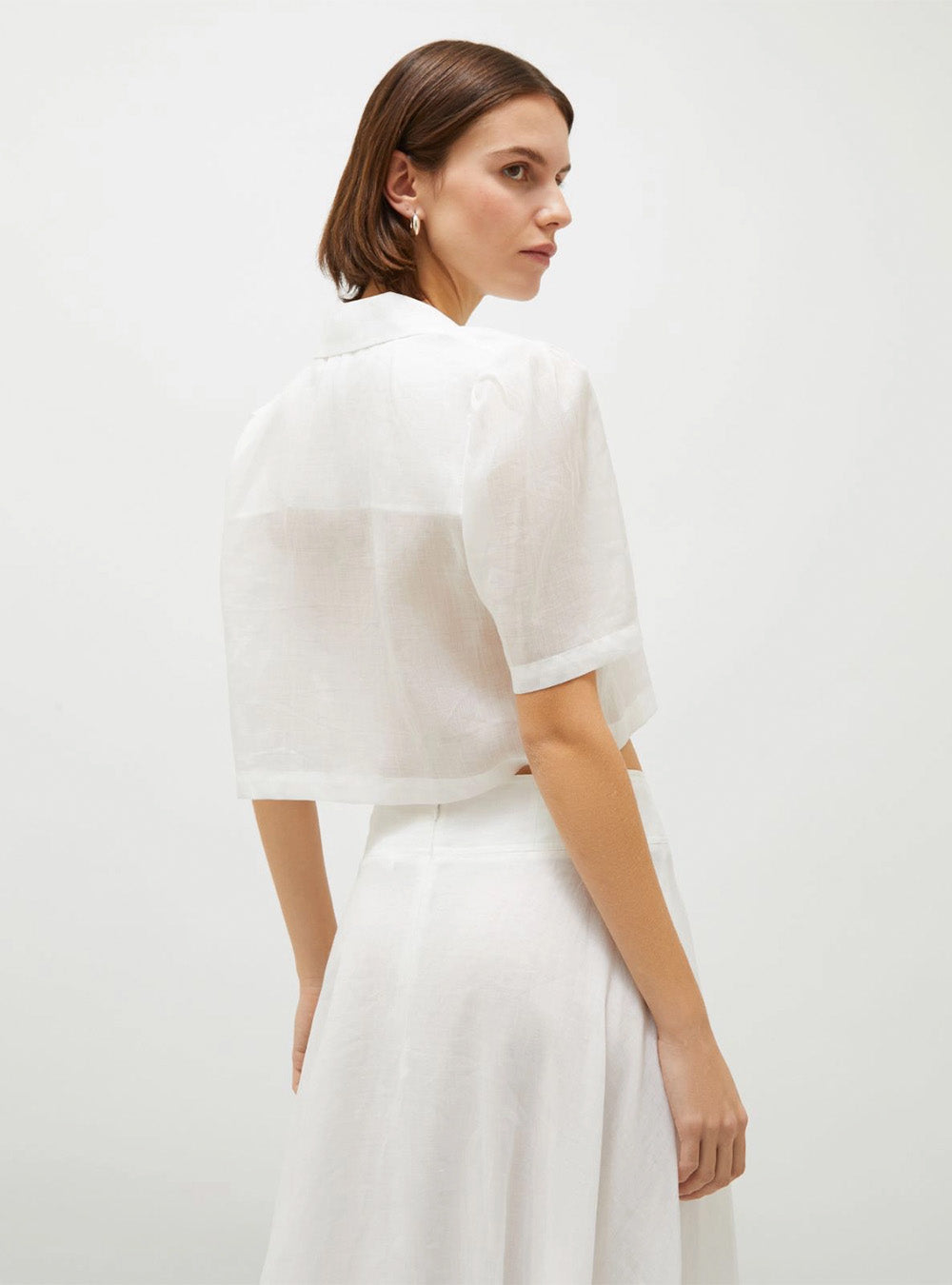 Marella Short Ramie Blazer - White