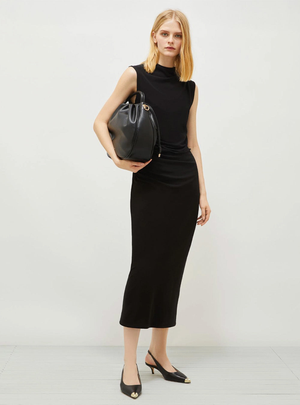 Marella Sleeveless Jersey Dress - Black