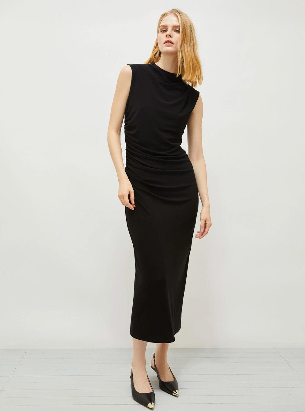 Marella Sleeveless Jersey Dress - Black