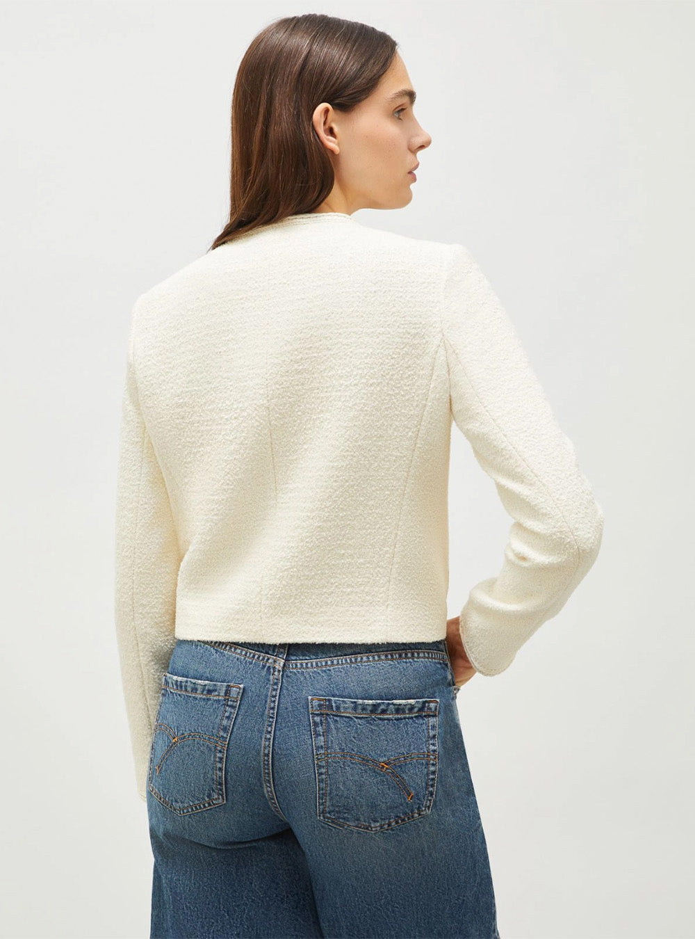 Marella Stretch Basketweave Jacket - White