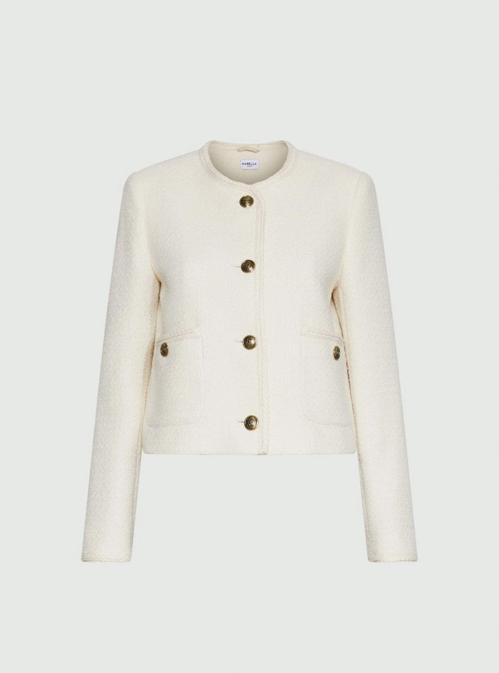 Marella Stretch Basketweave Jacket - White