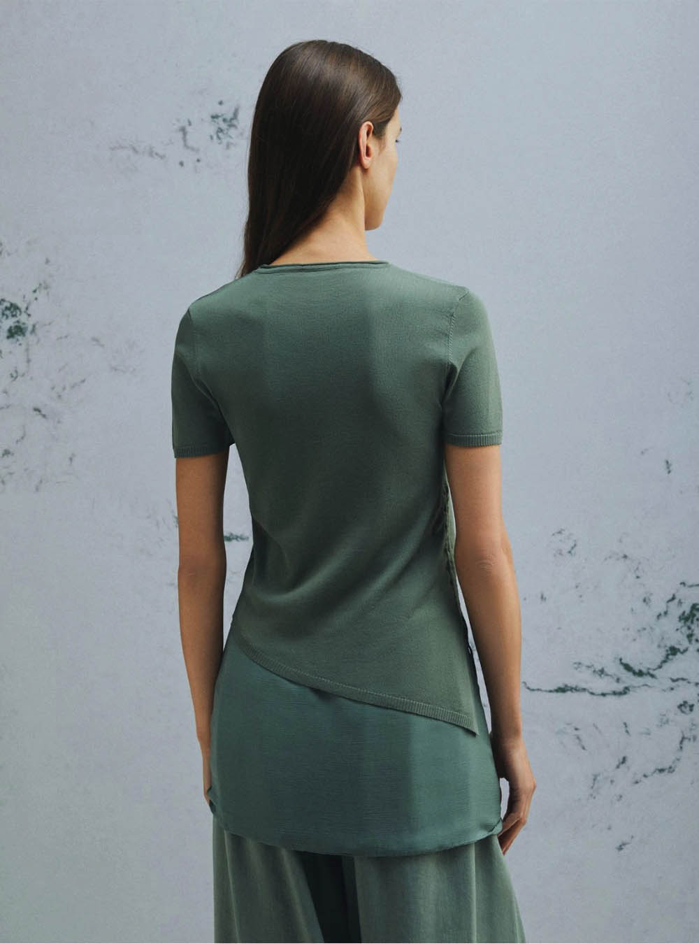 Marella Asymmetrical Drawstring Sweater - Green