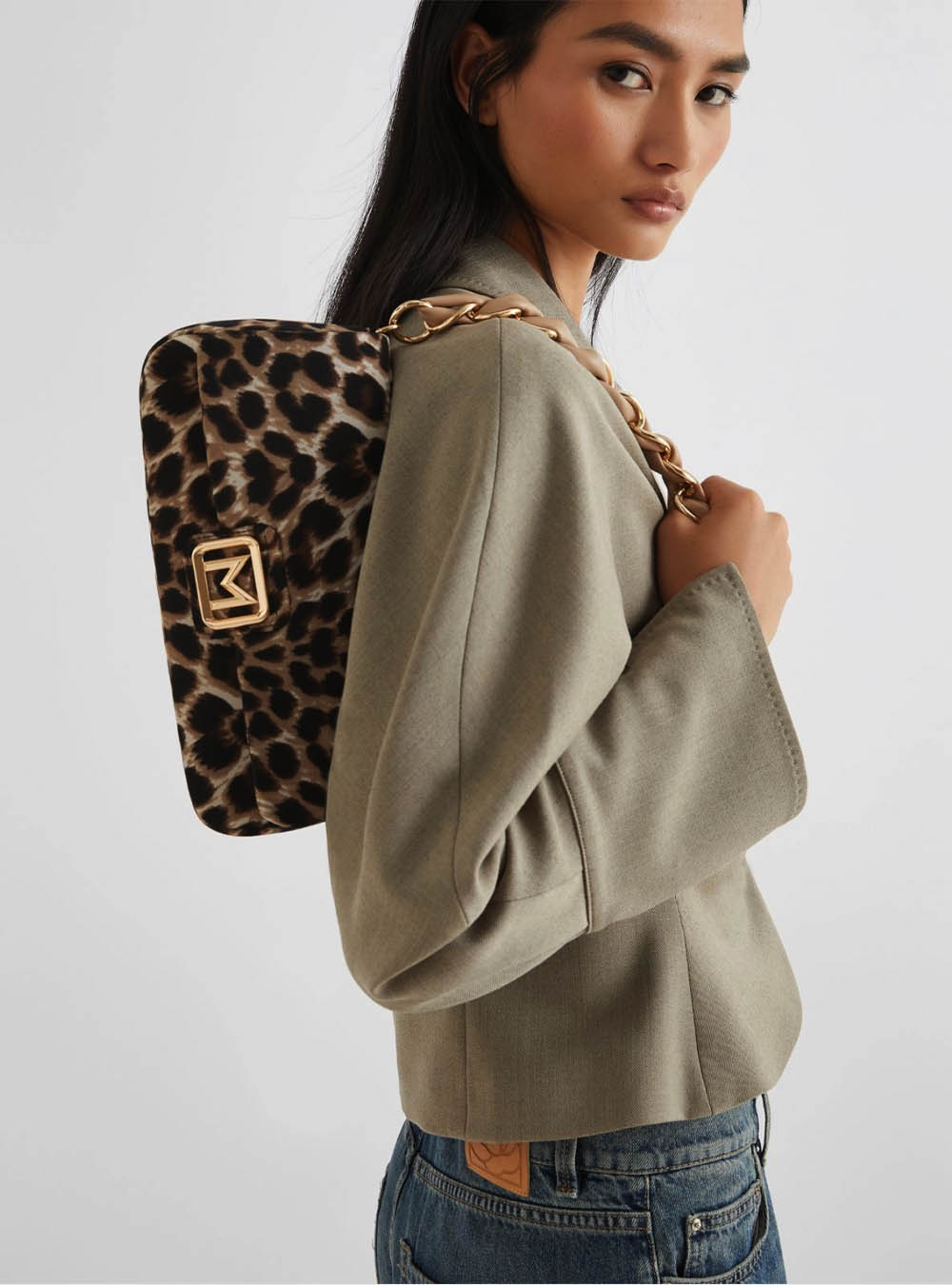 Marella Le Muse Medium Spotted Fabric Bag - Beige Shaded